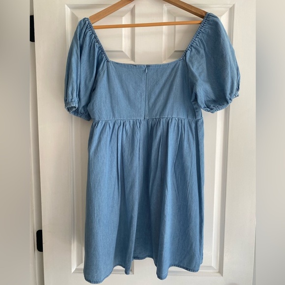 Blue Rain Denim Blue BabyDoll Dress with Bubble Sleeves Size M - Picture 4 of 8